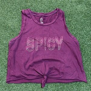 Aerie Purple 'SPICY' Muscle Tee
